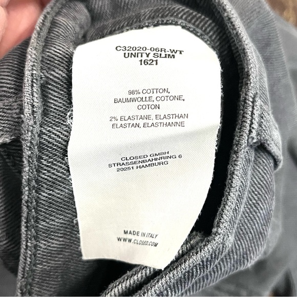 Closed Grey Washed Stretch Skinny  Jeans Size 30 - Picture 9 of 9